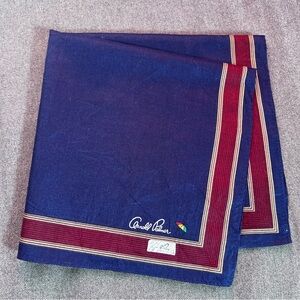 Vintage Arnold Palmer Blue Red Handkerchief Bandana Pocket Square - 16.5”x16.5”